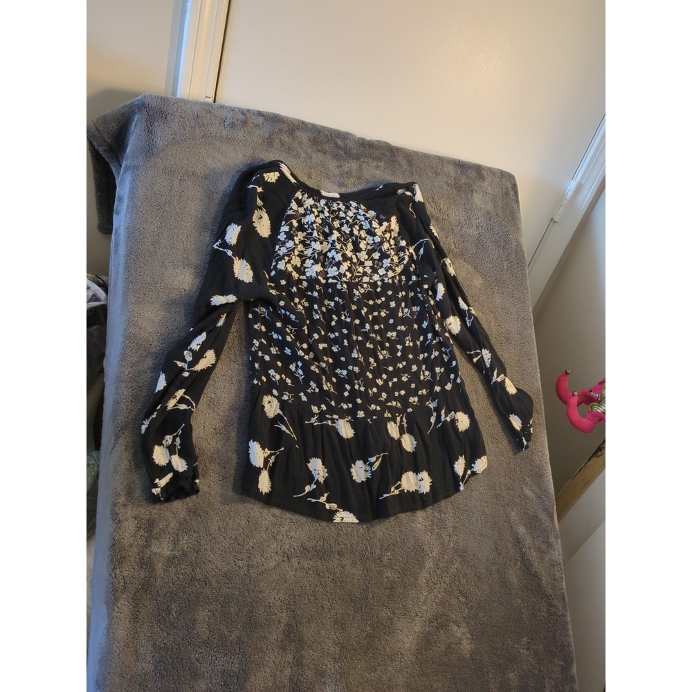 FAT FACE BLACK MONROE POPPY MEADOW FLORAL BLOUSE TOP - SIZE Us Sz 10 - Picture 5 of 7